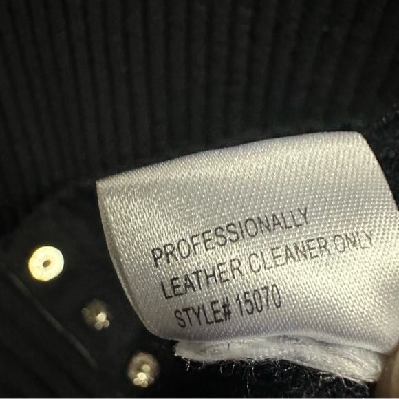 One Girl Who Black Genuine Leather Trim Ribbed Snap Button Up Cardigan Top Small - Picture 8 of 11